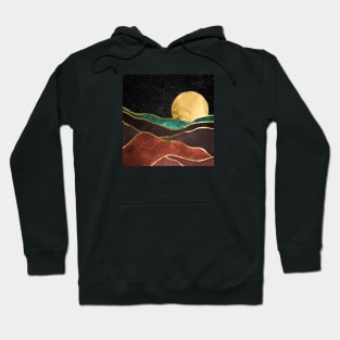 Gold landscape with moon #1 Hoodie